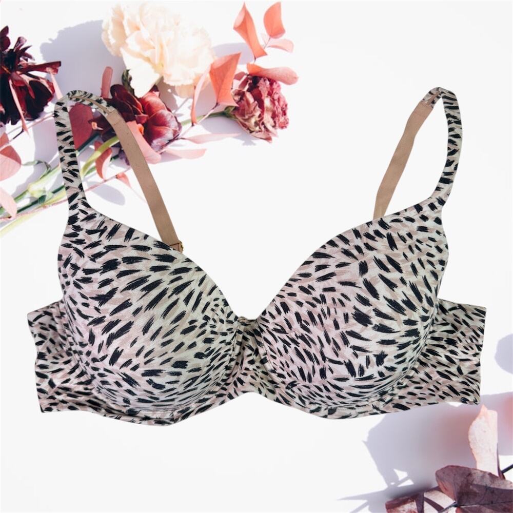 SOMA Women's 38D Pink White Black Embraceable Perfect Full Coverage Bra
